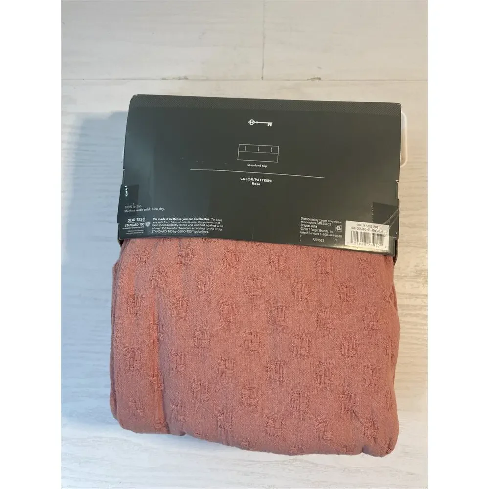 Threshold Diamond Matelesse Fabric Shower Curtain Rose 72